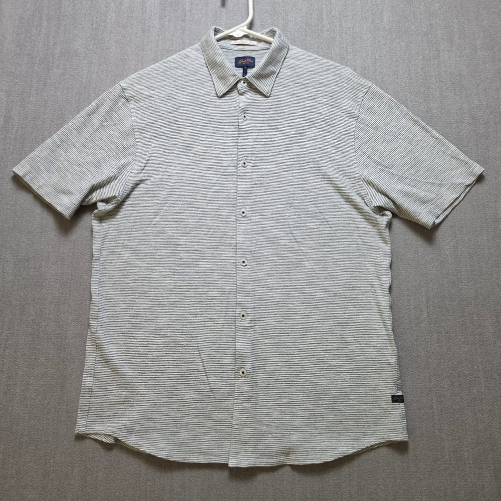 Good Man Brand Button Down Men S White Black Striped Short Sleeve Cotton Shirt